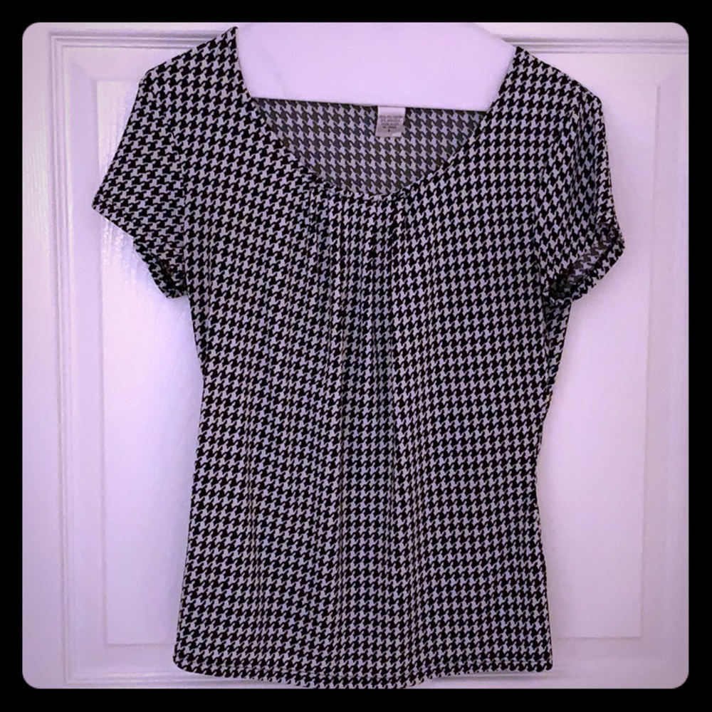 Geoffrey Beene Sport Houndstooth SS Blouse